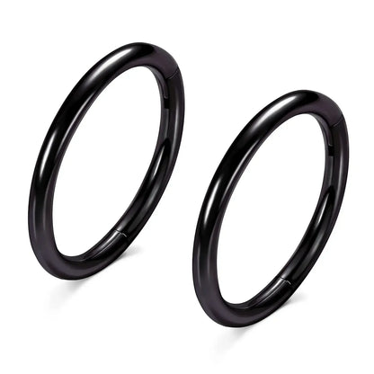 2/6PCS Seamless 316L Stainless Steel Classic Nose Rings for Men and Women Hoop Earrings Septum Helix Tragus Ear Piercing Jewelry