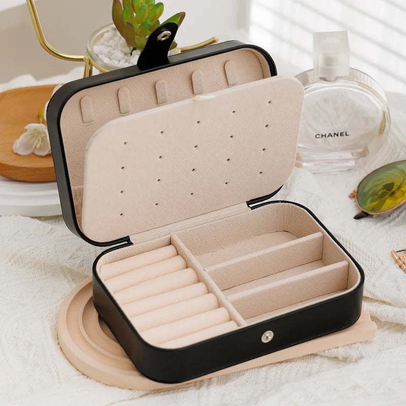Fabric Jewelry Box Portable Travel Storage Case Multi‑Compartment Holder For Rings Earrings Necklaces Home Travel Organizer