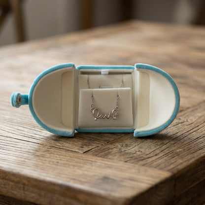 Double Open Button Jewelry Box