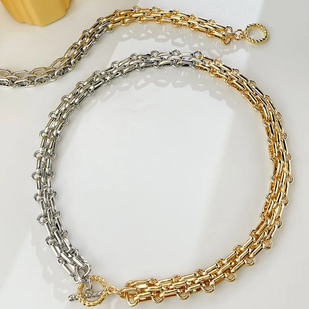316L Stainless Steel Hip Hop Chic Necklace Bracelet for Men Women Gold Plated Aestethic Fashion Jewelry