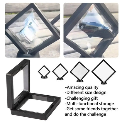 Floating Frame 3D Display Jewelry Box Suspension Storage PE Film Antioxidation Organizer Floating Flexi Frames Jewelry Holder