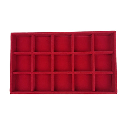 1PC, Flocking Jewelry Box Jewelry Tray, Color: Red