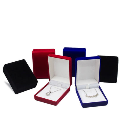 Velvet Necklace Box Plush Necklace Holder Box Square Jewelry Box  Jewellery Packaging Case For Dressing Table Gift Giving