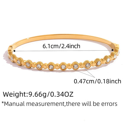 Trendy 316L Stainless Steel Bangles Bracelets For Women 18K Gold Plated  Delicate Cubic Zirconia Bracelet Party Jewelry 2026