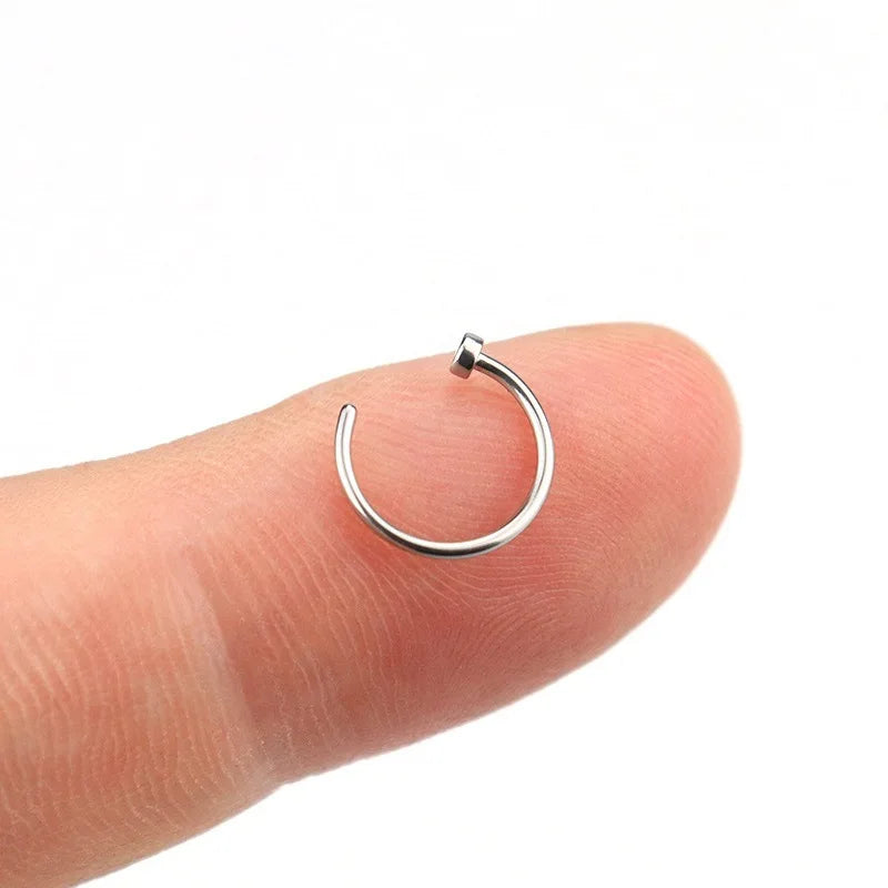3Pcs 20G Fake Nose Rings for Women Men, 316L Stainless Steel Clip On Nose Ring Non Piercing Nose Piercing Jewelry Faux Nose Stud