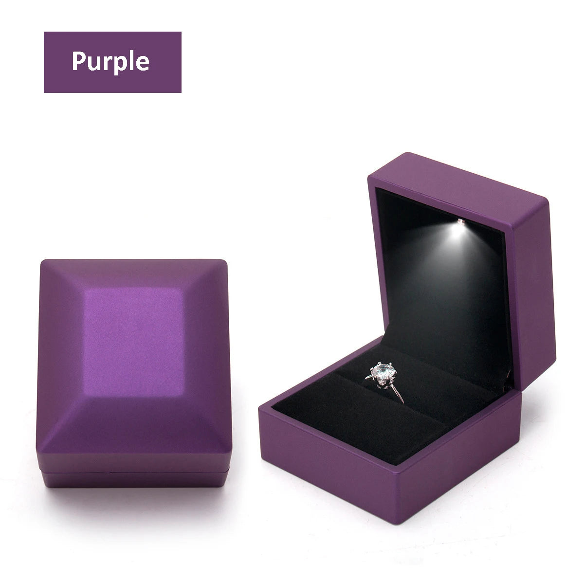 Matte Jewelry Box With LED Light Ring Box Pendant Necklace Jewelry Box High-end Creative Jewelry Packaging Box