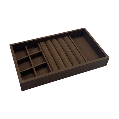 1 Pc, Walnut Wood Pattern Jewelry Box,Jewelry Tray,Suitable for Storing Necklaces, Rings, Earrings, and Ear Studs, Color: Coffee