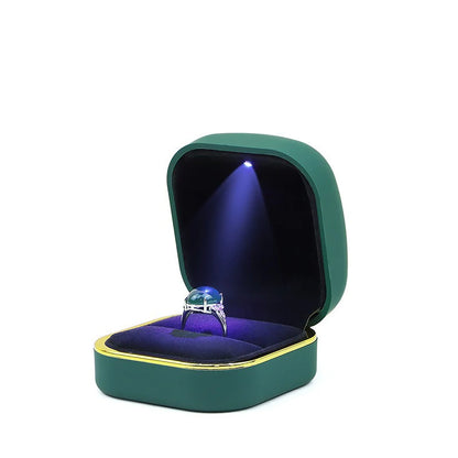 Matte Jewelry Box With LED Light Ring Box Pendant Necklace Jewelry Box High-end Creative Jewelry Packaging Box