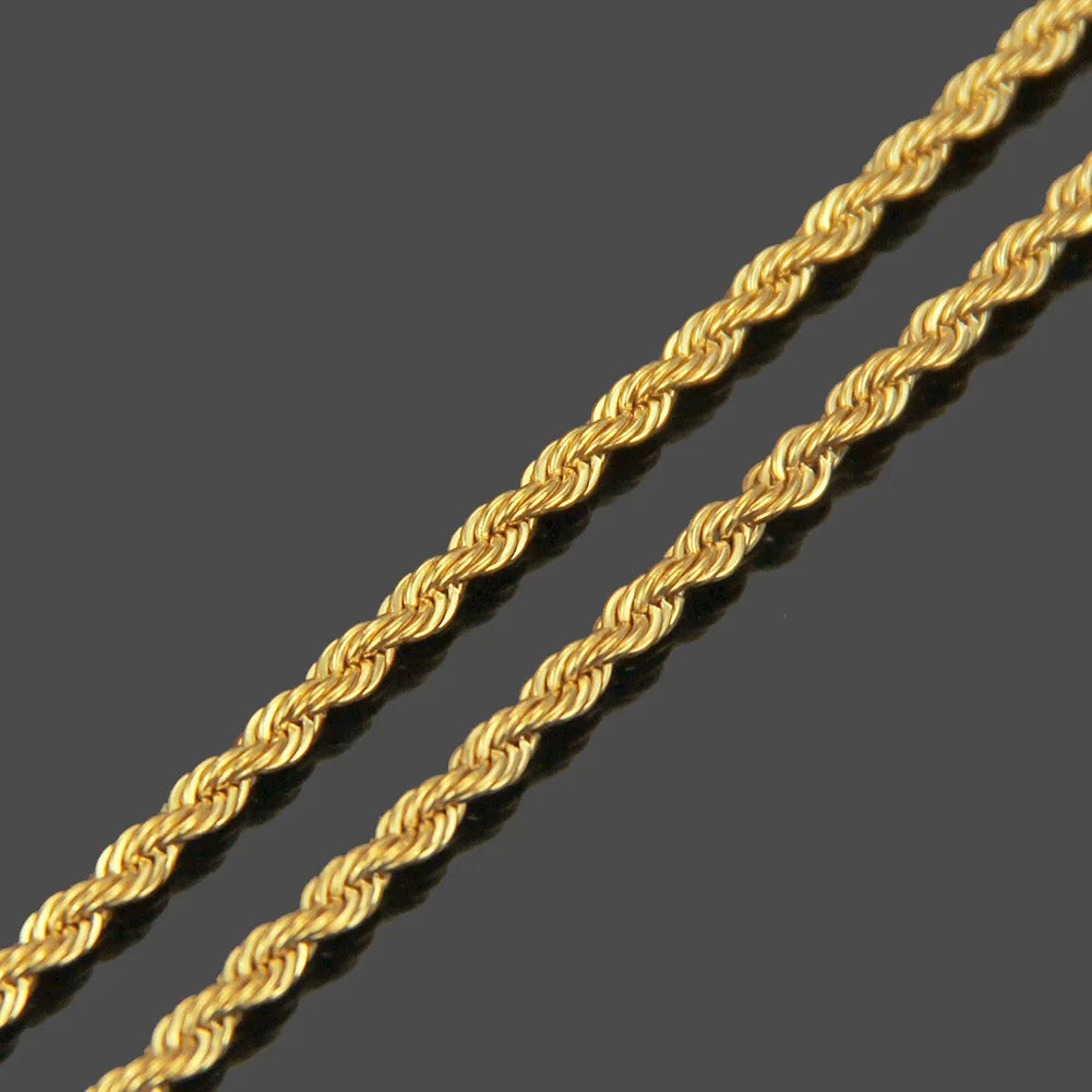 HNSP 316L Stainless Steel Versatile Twist Rope Gold Color Chain Necklace For Women Choker Chain Waterpro Jewelry Accessories