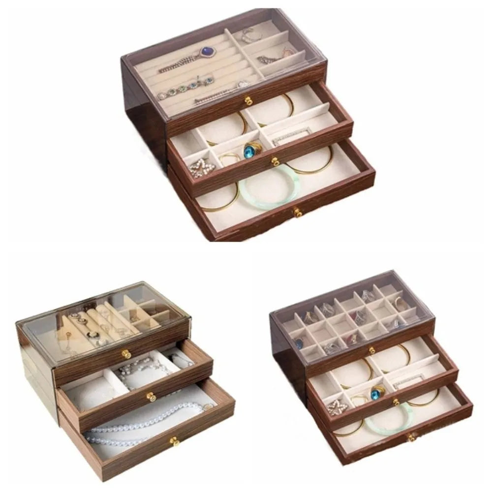Multi-layer Wooden Jewelry Box
