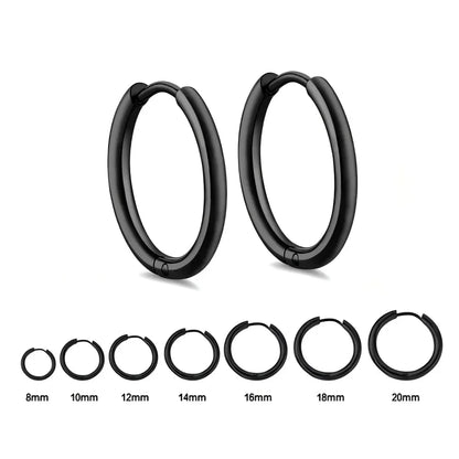 Mariasz Minimalist 2.5mm 316L Stainless Steel Dainty Daily Classic Hoop Earrings for Women Men Push PVD Gold Color Jewelry Set