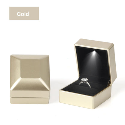 Matte Jewelry Box With LED Light Ring Box Pendant Necklace Jewelry Box High-end Creative Jewelry Packaging Box