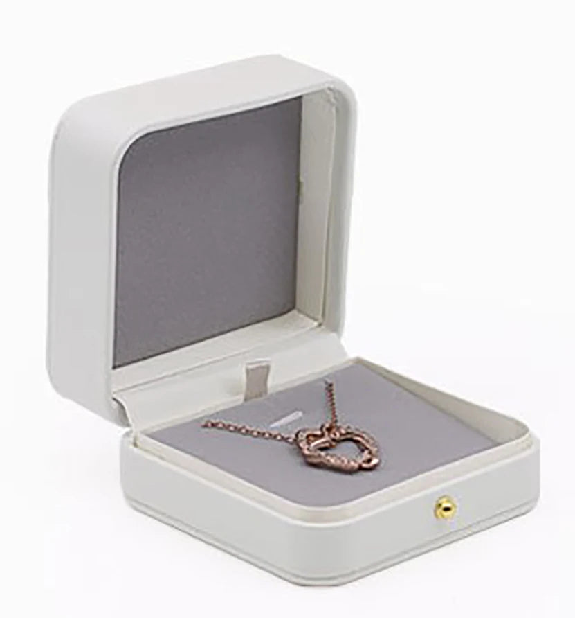 Leather White Jewelry Storage Box