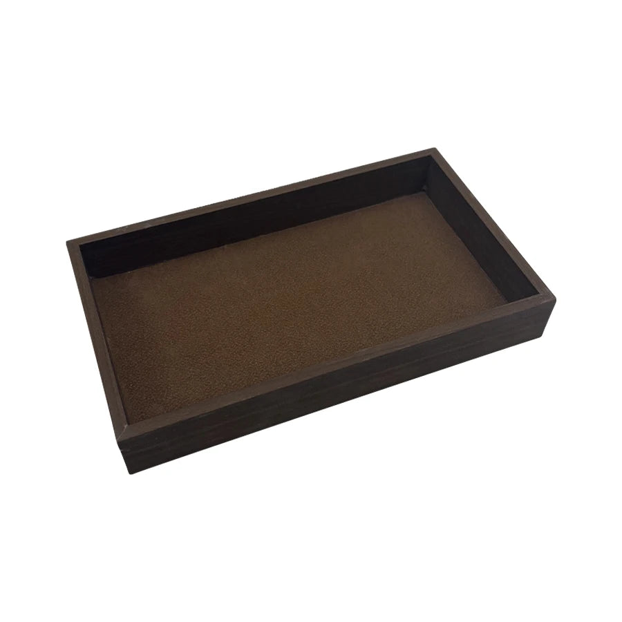 1 Pc, Walnut Wood Pattern Jewelry Box,Jewelry Tray,Suitable for Storing Necklaces, Rings, Earrings, and Ear Studs, Color: Coffee