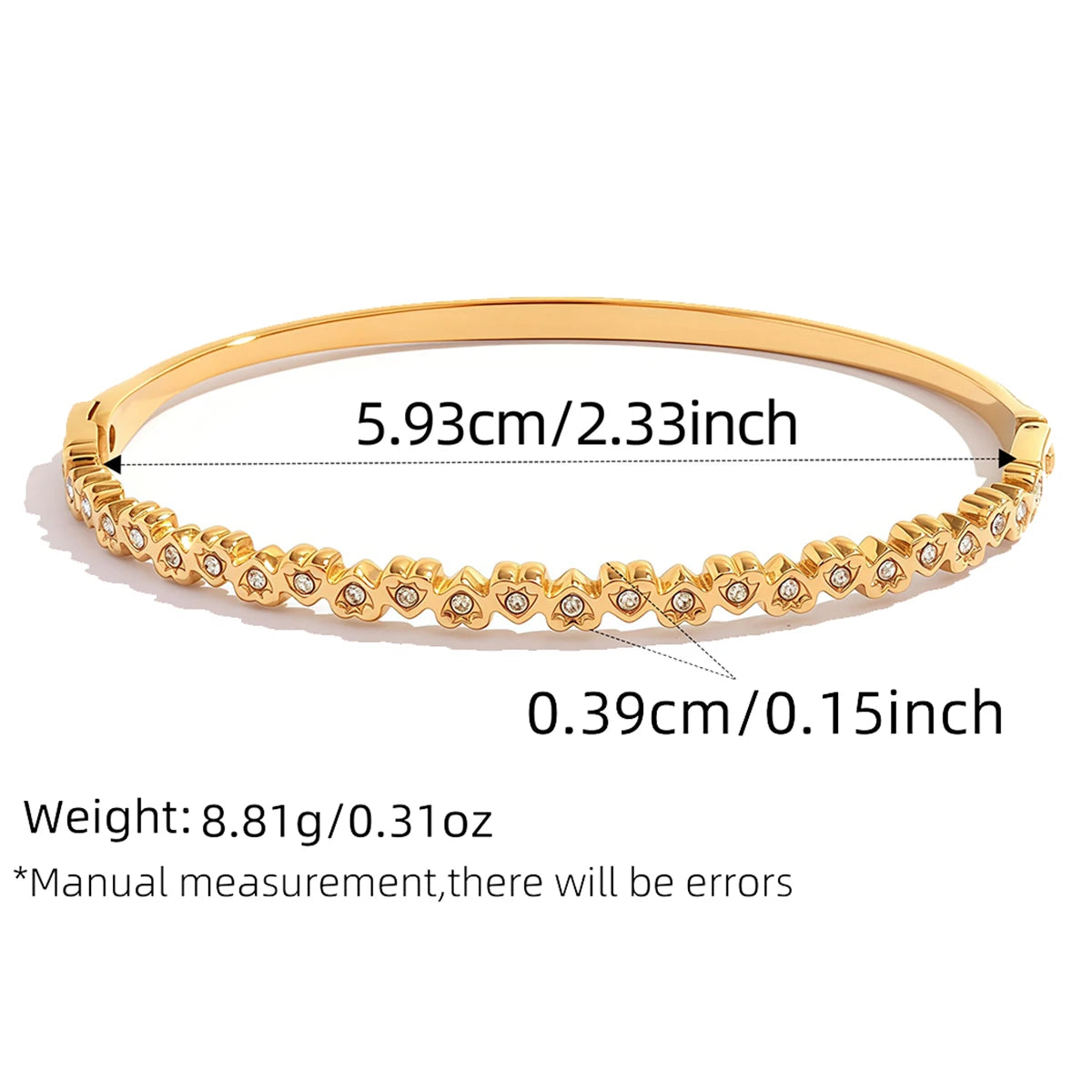 Trendy 316L Stainless Steel Bangles Bracelets For Women 18K Gold Plated  Delicate Cubic Zirconia Bracelet Party Jewelry 2026