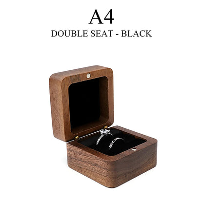 (.) Wood Jewelry Box Wedding Ring Box Earring Rings Organizer Box Gift Package Case