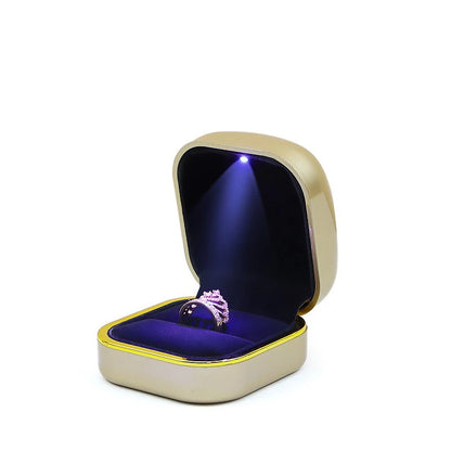 Matte Jewelry Box With LED Light Ring Box Pendant Necklace Jewelry Box High-end Creative Jewelry Packaging Box