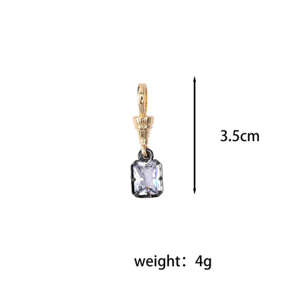 Ins Influencer 316L Fashion Stainless Steel Geometric Pendant Black Gold PVD Plated Emerald/Marquise/Hexagon Zircon Men Necklace
