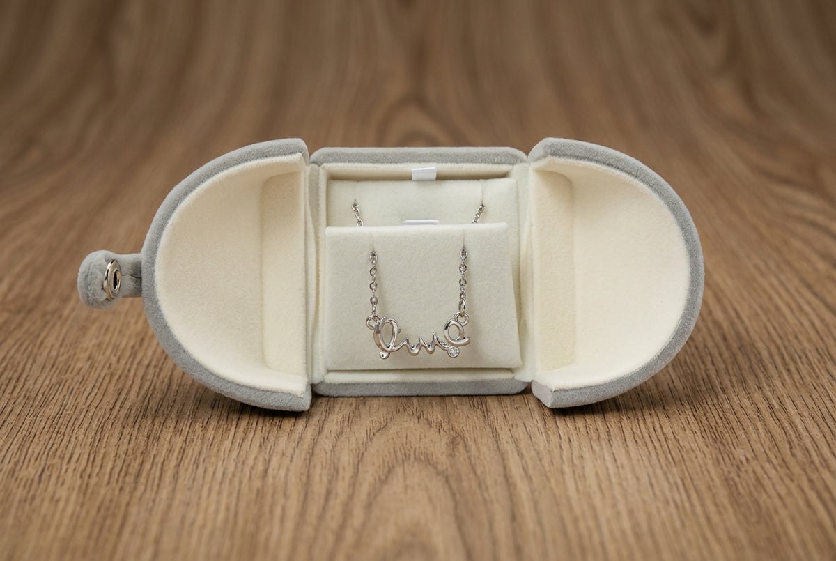 Double Open Button Jewelry Box