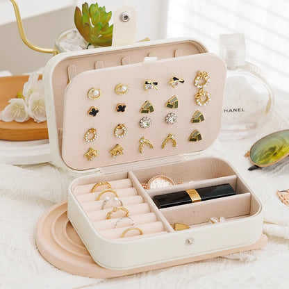 Fabric Jewelry Box Portable Travel Storage Case Multi‑Compartment Holder For Rings Earrings Necklaces Home Travel Organizer