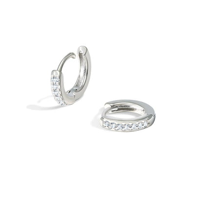 2/6PCS 316L Stainless Steel Minimalist Hoop Earrings Crystal Zirconia Small Cartilage Helix Tragus Piercing Jewelry for Women