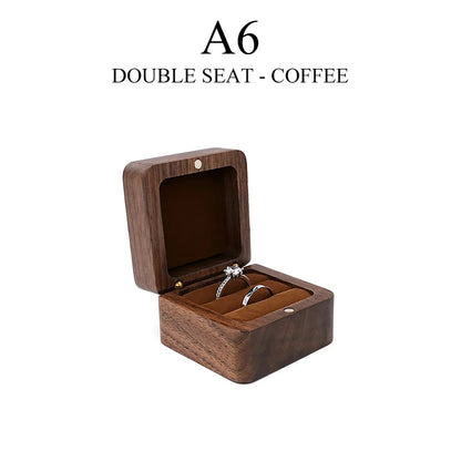 (.) Wood Jewelry Box Wedding Ring Box Earring Rings Organizer Box Gift Package Case