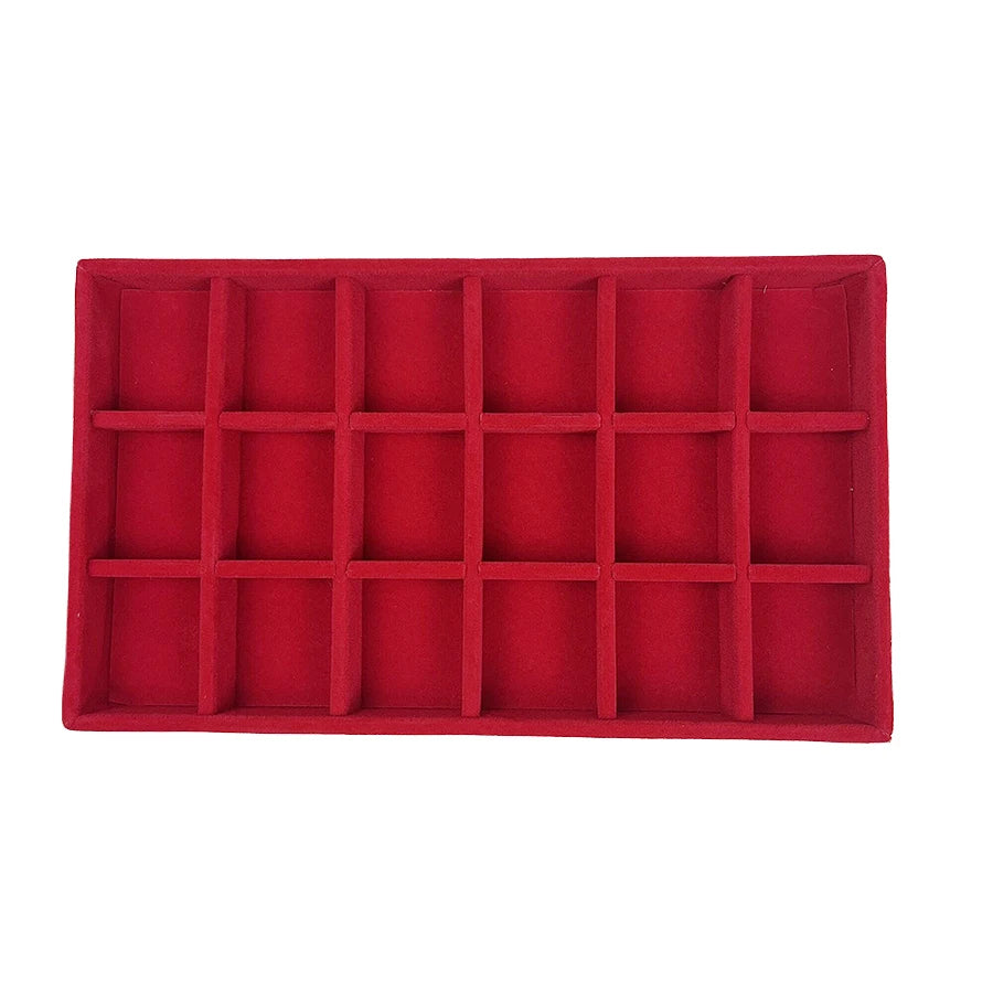 1PC, Flocking Jewelry Box Jewelry Tray, Color: Red