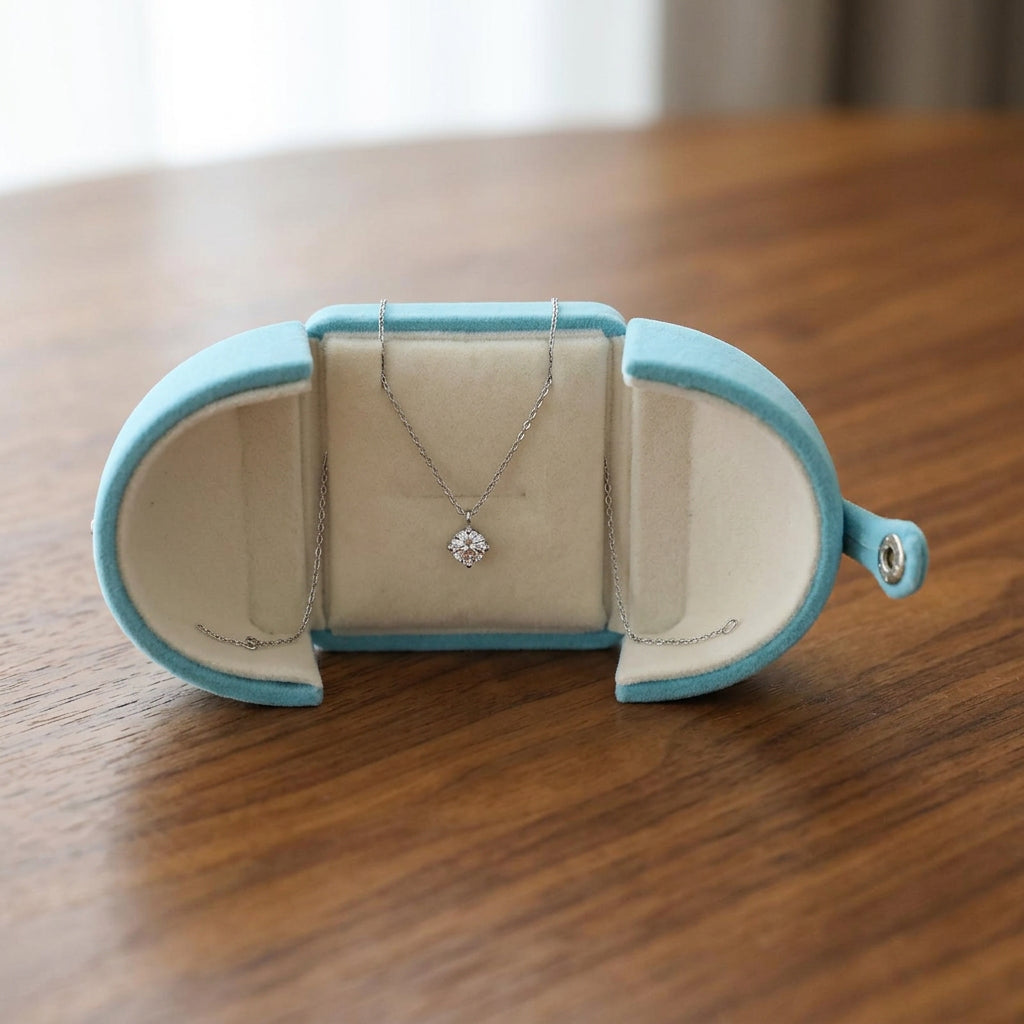 Double Open Button Jewelry Box