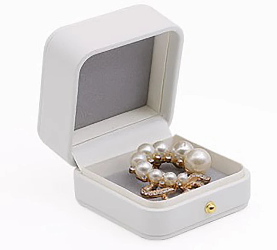 Leather White Jewelry Storage Box