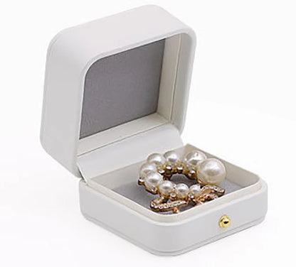 Leather White Jewelry Storage Box
