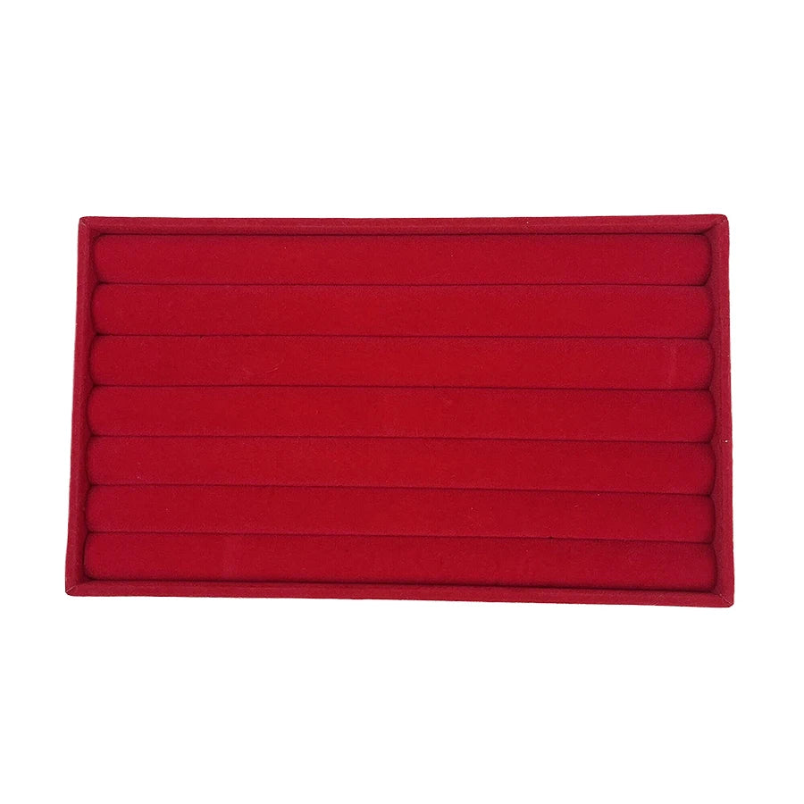 1PC, Flocking Jewelry Box Jewelry Tray, Color: Red