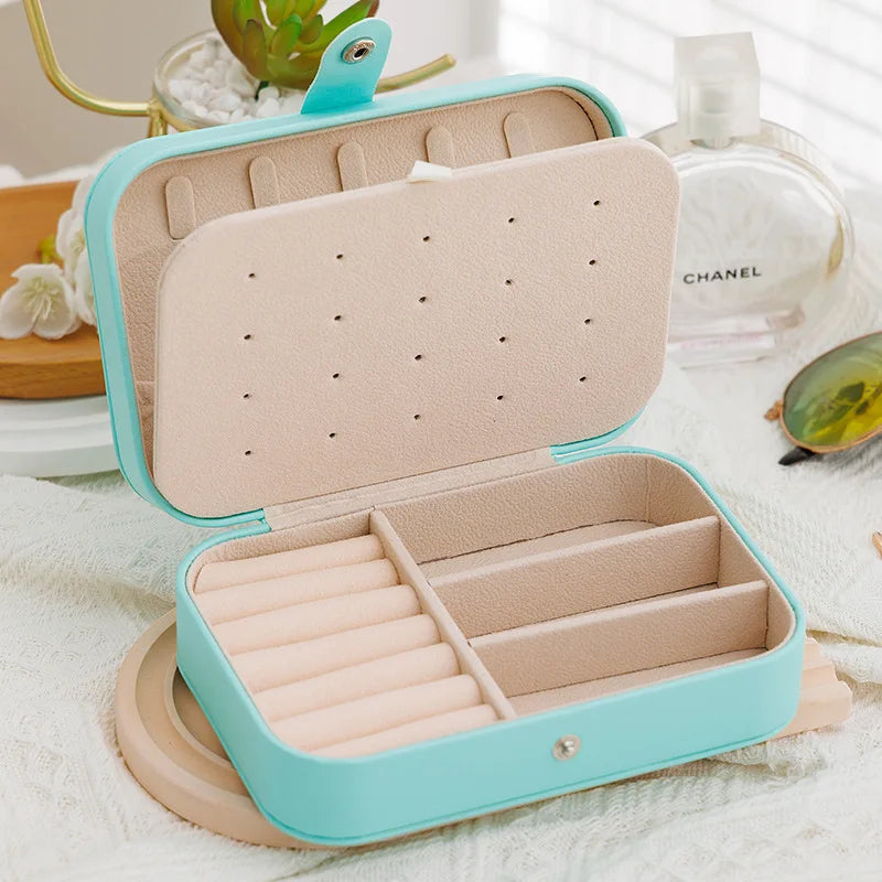 Fabric Jewelry Box Portable Travel Storage Case Multi‑Compartment Holder For Rings Earrings Necklaces Home Travel Organizer
