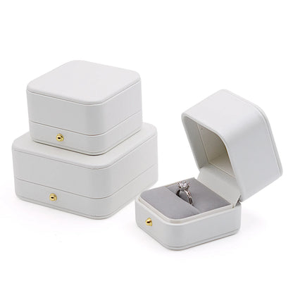 Leather White Jewelry Storage Box