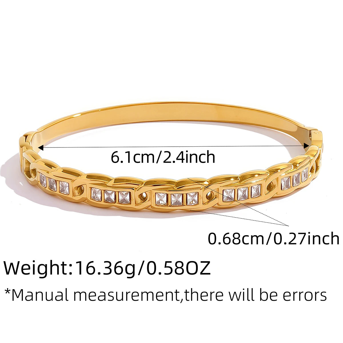 Trendy 316L Stainless Steel Bangles Bracelets For Women 18K Gold Plated  Delicate Cubic Zirconia Bracelet Party Jewelry 2026