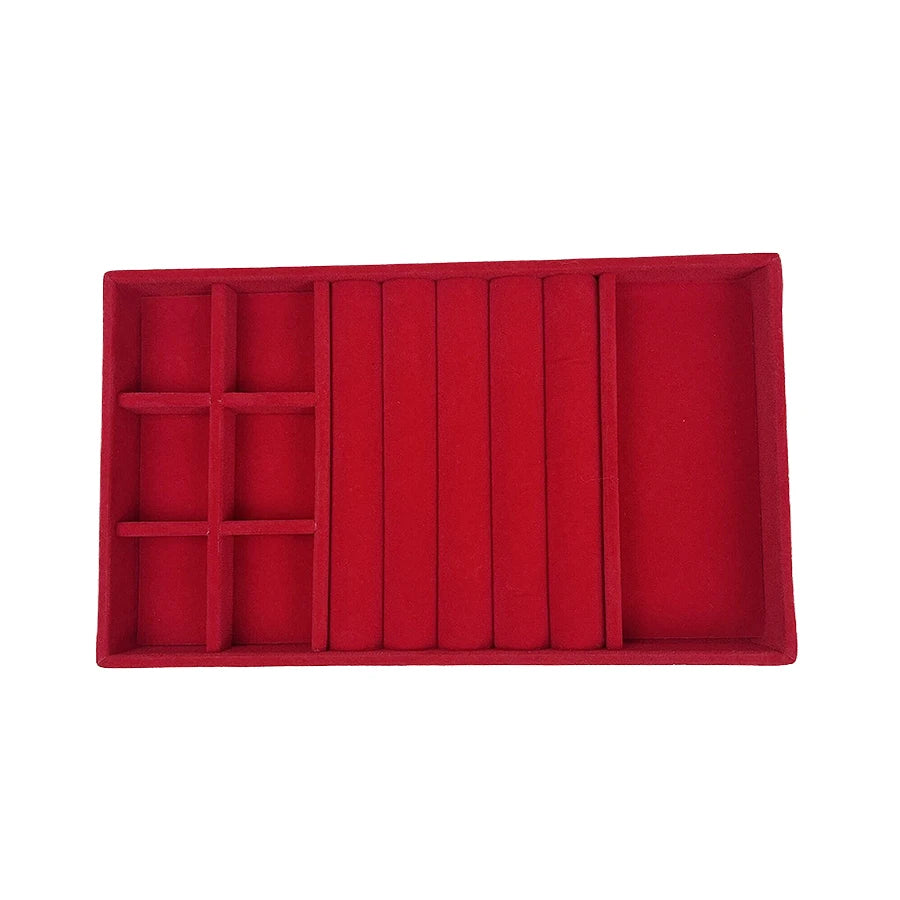 1PC, Flocking Jewelry Box Jewelry Tray, Color: Red