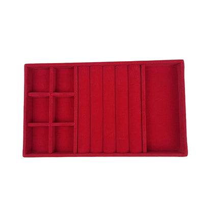 1PC, Flocking Jewelry Box Jewelry Tray, Color: Red