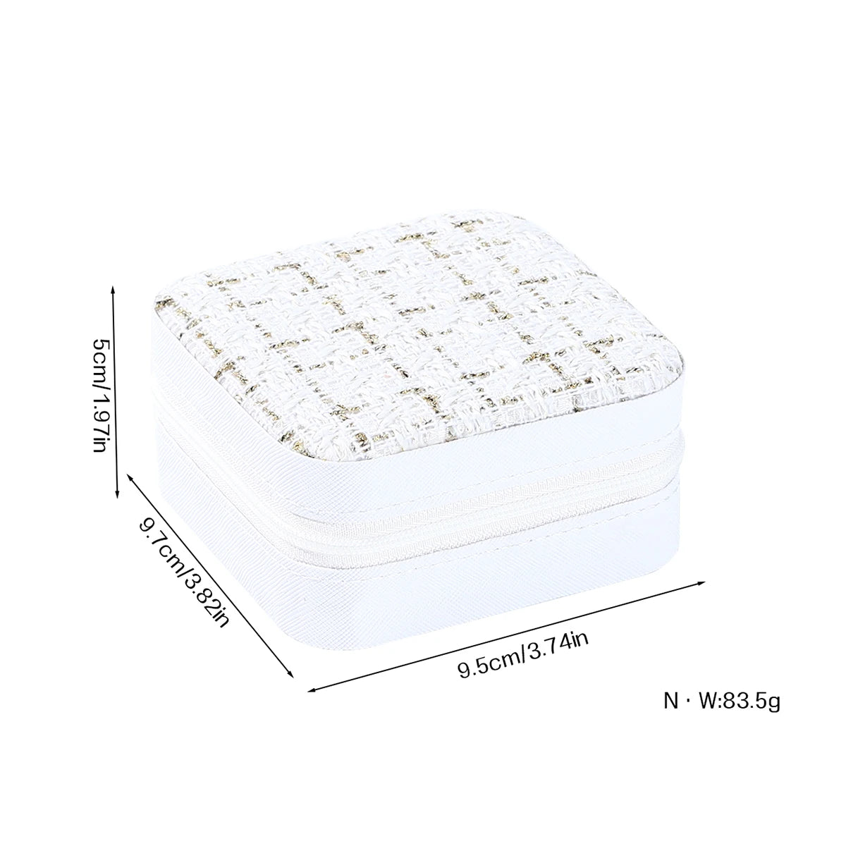 Small Plaid Fabric Travel Jewelry Box Portable Jewellery Storage Organizer Case For Necklace Ring Earring Women Gift Accessories