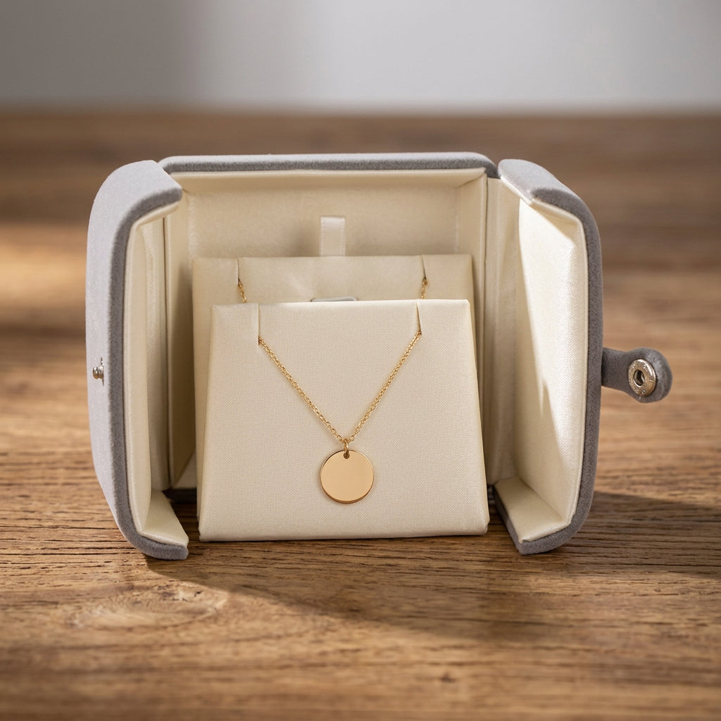 Double Open Button Jewelry Box