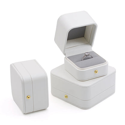 Leather White Jewelry Storage Box