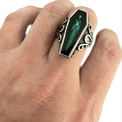 3 Color Coffin Mummy Ring 316L Stainless Steel Jewelry Punk Biker Style Ring Size 7-13 Personal Design