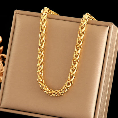 EILIECK 316L Stainless Steel Minimalist Metal Chain Necklace Bracelet Set Statement Jewelry Fashion New Bijoux Gift Waterproof
