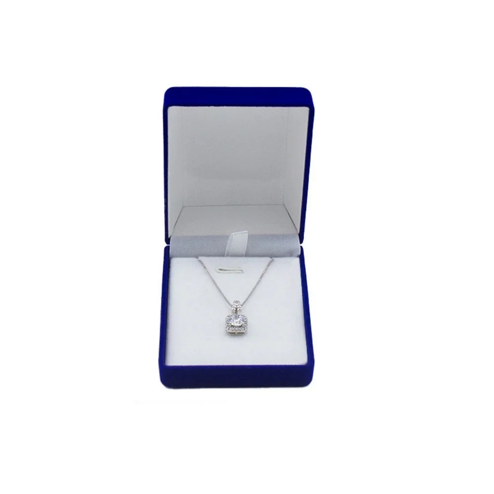 Velvet Necklace Box Plush Necklace Holder Box Square Jewelry Box  Jewellery Packaging Case For Dressing Table Gift Giving