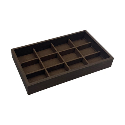 1 Pc, Walnut Wood Pattern Jewelry Box,Jewelry Tray,Suitable for Storing Necklaces, Rings, Earrings, and Ear Studs, Color: Coffee