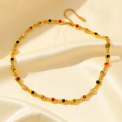 GANPUP 316l Stainless Steel Metal Pearls Chain Choker Necklace For Women Fashion Texture Waterproof Jewelry Neck Chain Gift