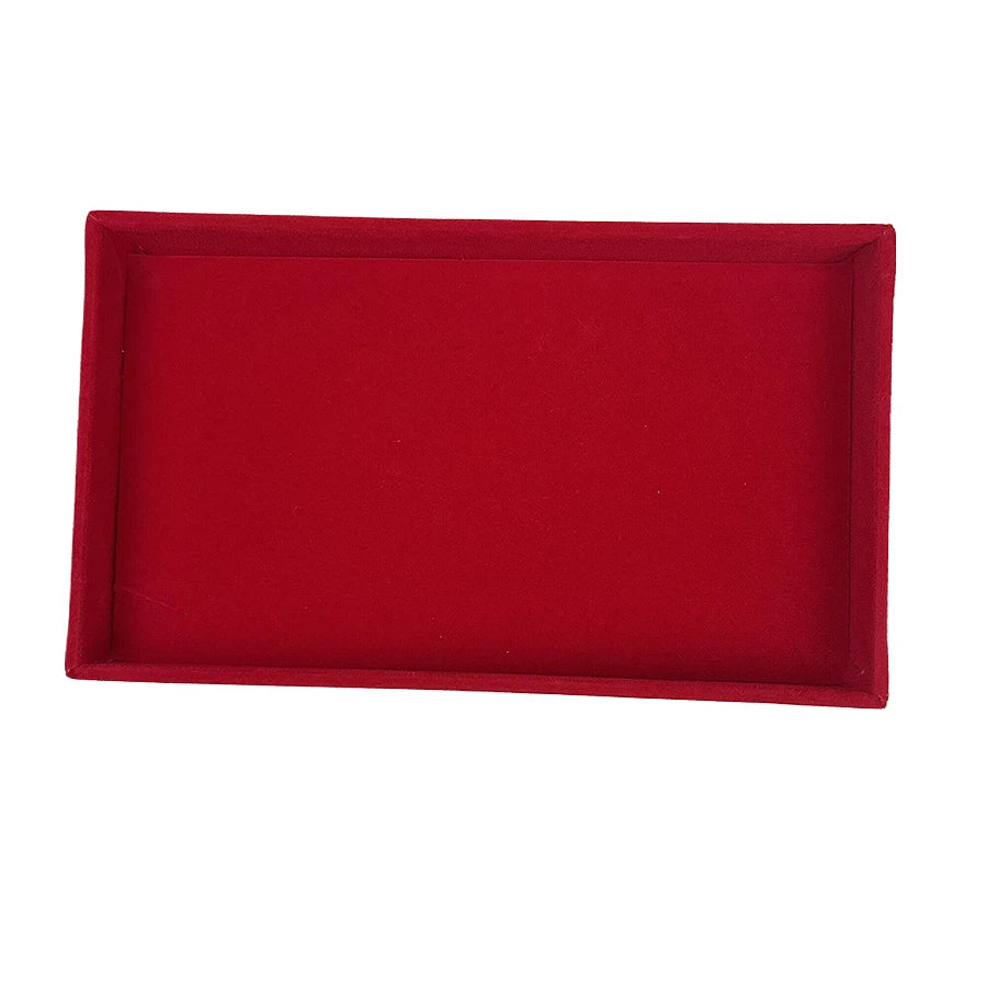 1PC, Flocking Jewelry Box Jewelry Tray, Color: Red