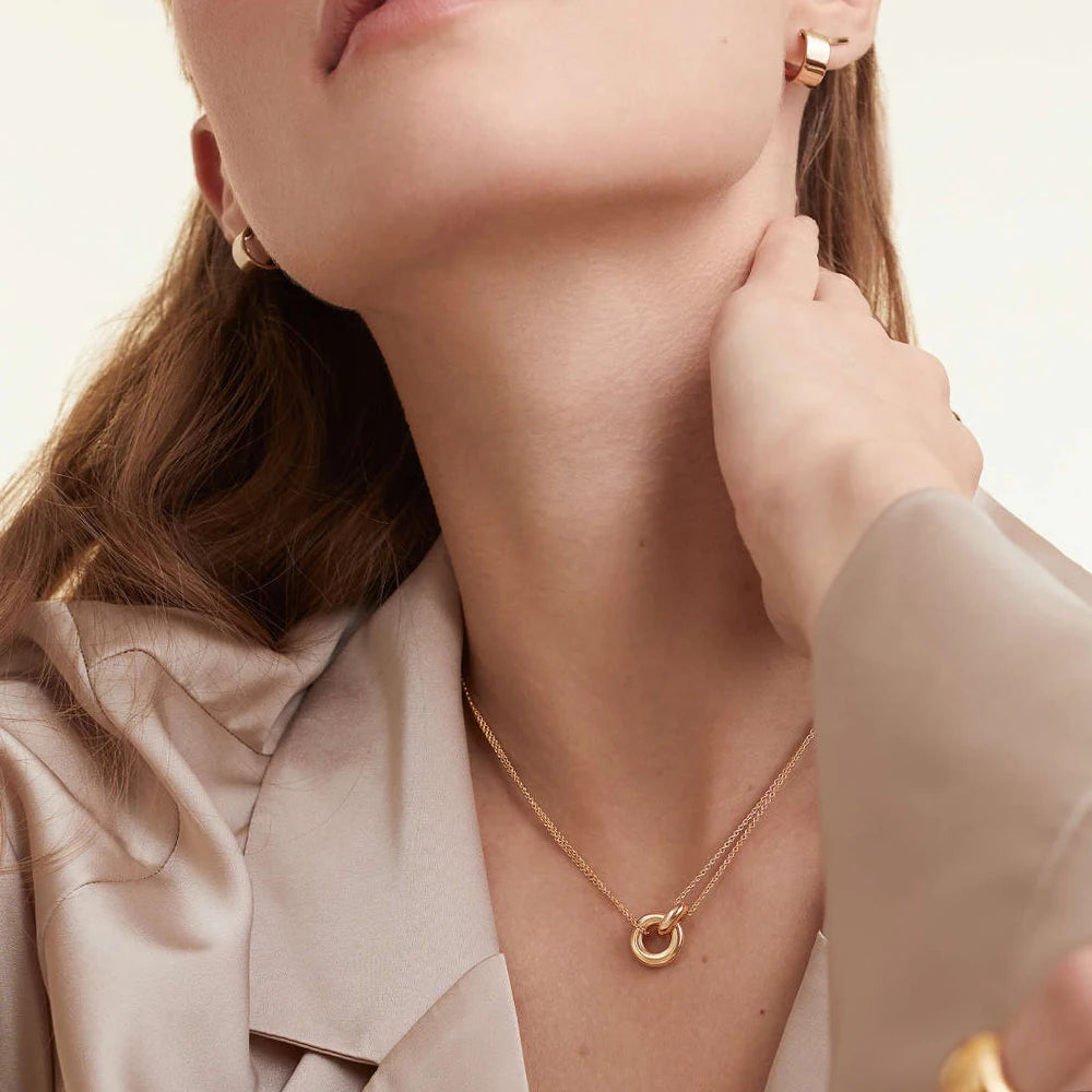 women neckalce 316L Stainless Steel two-color pendant Necklaces For Women Chokers Trend Fashion Festival Party Gift Jewelry