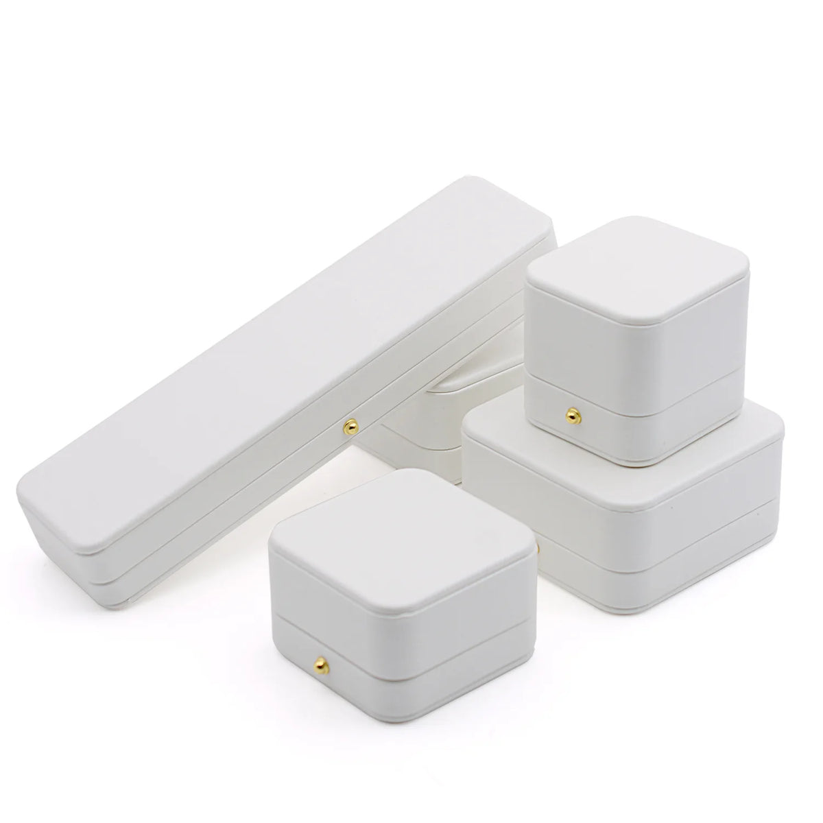 Leather White Jewelry Storage Box