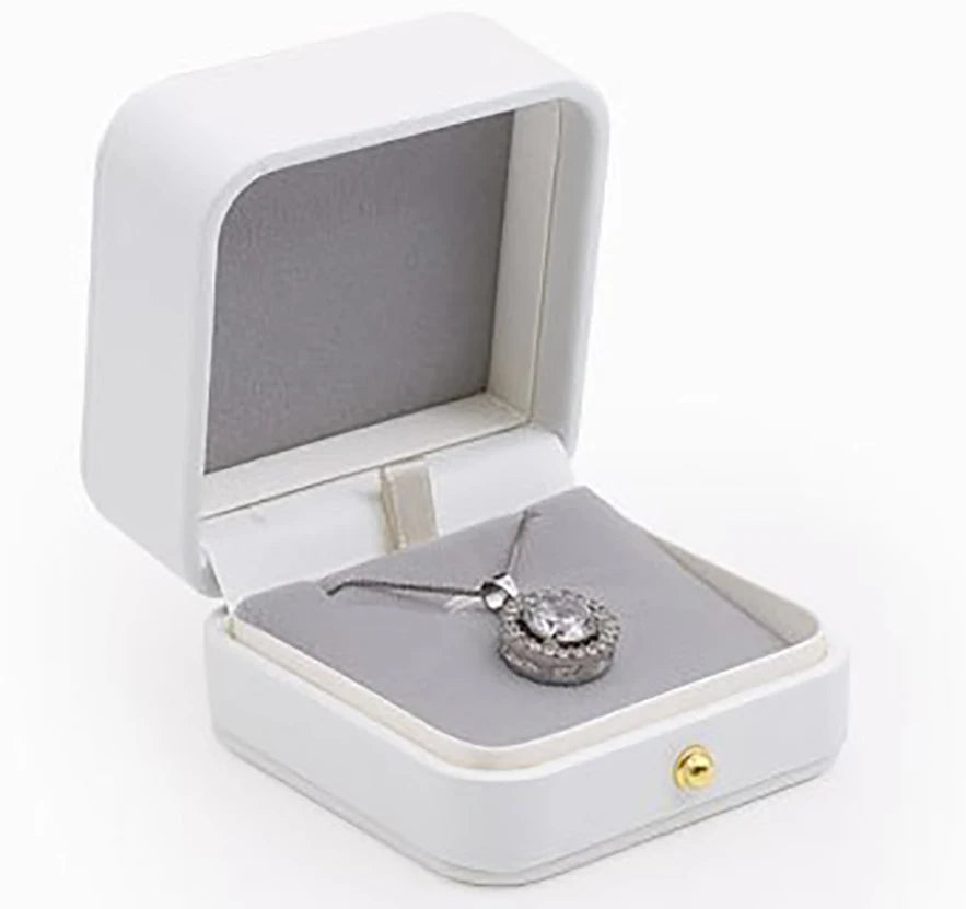 Leather White Jewelry Storage Box