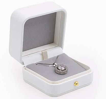 Leather White Jewelry Storage Box