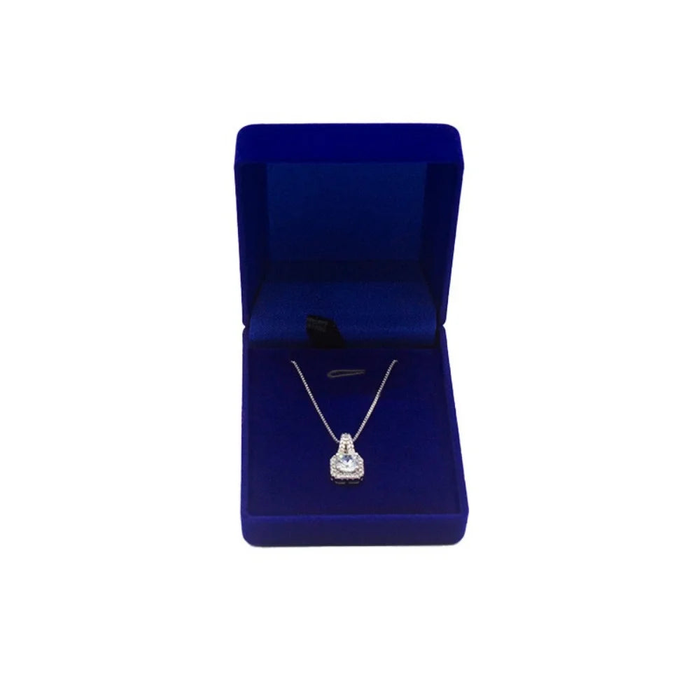 Velvet Necklace Box Plush Necklace Holder Box Square Jewelry Box  Jewellery Packaging Case For Dressing Table Gift Giving